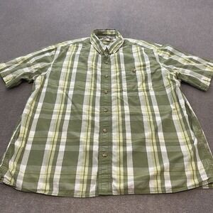 Duluth Shirt Mens Size XL Green Plaid Lightweight Workwear Casual Button Down